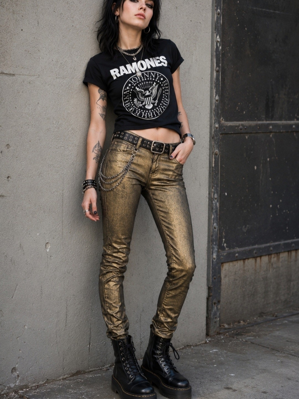 Y2K Mudd Metallic Gold Skinny Jeans – Juniors